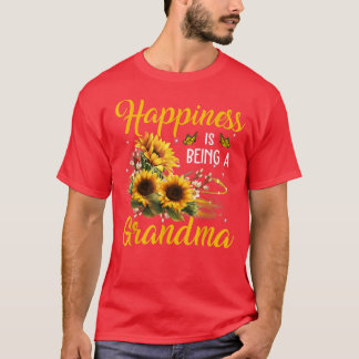 T-shirt Le bonheur est d'être grand-mère Sunflower Lovers