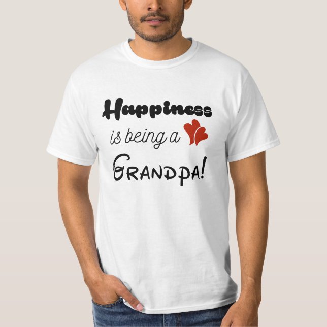 T-shirt Le bonheur est d'être grand-père (Devant)