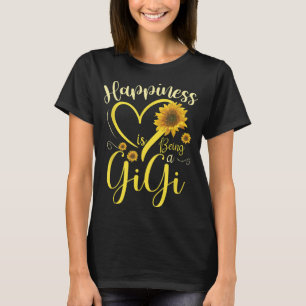 T-shirt Le bonheur est d'être un Gigi Sunflower fête des m