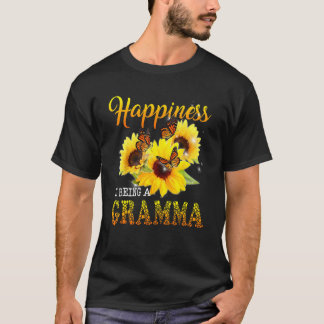 T-shirt Le Bonheur Est D'Être Un Gramma Papillon Tournesol