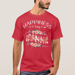 T-shirt Le Bonheur Est D'Être Une Grammie Femmes Décor Fle