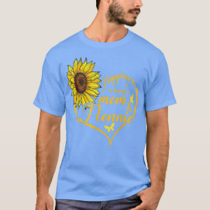 T-shirt Le Bonheur Est D'Être Une Maman Et Nonnie Sunflowe