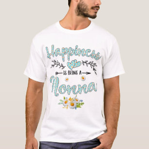 T-shirt Le Bonheur Est D'Être Une Nonna Femme Daisy Flower