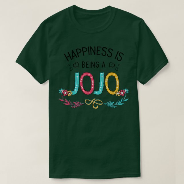 T-shirt Le Bonheur Est Être Jojo Fleurs sauvages Valentine (Design devant)