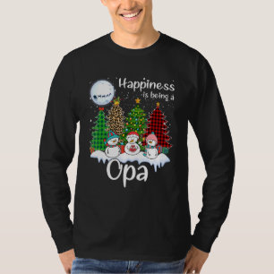 T-shirt Le Bonheur Est Être Un Opa Christmas Tree Leopard 