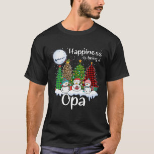 T-shirt Le Bonheur Est Être Un Opa Christmas Tree Leopard