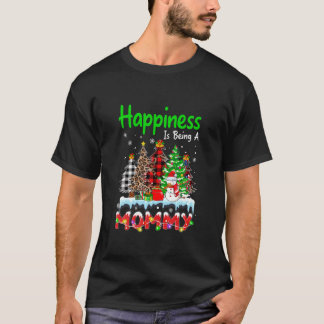 T-shirt Le Bonheur Est Être Une Maman Snowman Noël 2021