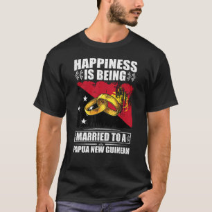 T-shirt Le Bonheur Est Marié À Un Papouasie-Nouvelle-Guiné