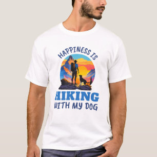 T-shirt Le bonheur est Randonnée avec mon chien