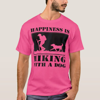 T-shirt Le Bonheur Est Randonnée Avec Un Chien Graphique H