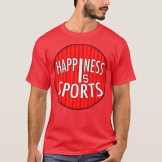 T-shirt Le Bonheur Est Sticker Rouge Rond Sport