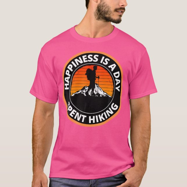 T-shirt Le Bonheur Est Un Jour Passé Randonnée Mountain Es (Devant)