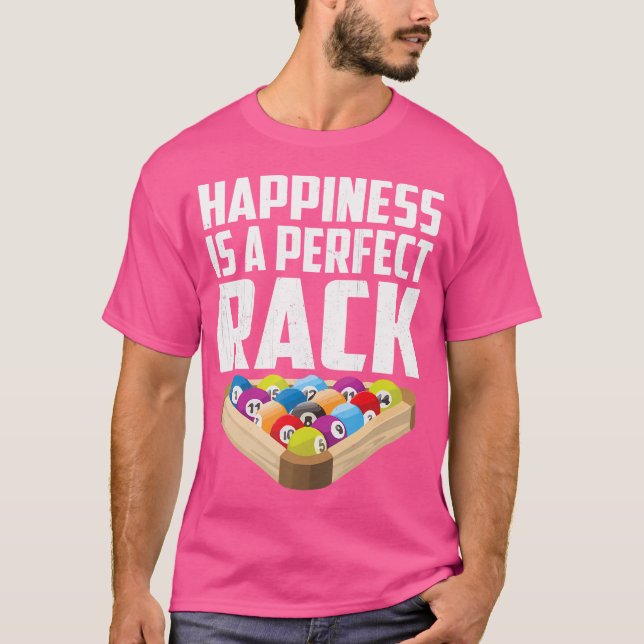 T-shirt Le Bonheur Est Un Parfait Rack Amoureux Billard Bi (Devant)