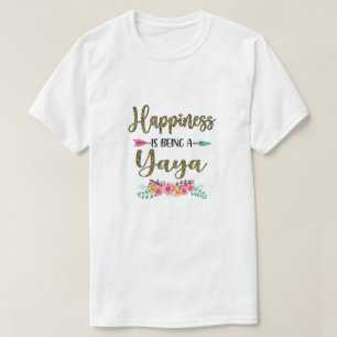 T-shirt Le Bonheur Est Un Yaya Pour Les Femmes Léopard Mèr