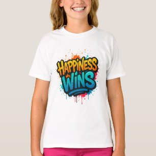 T-shirt Le bonheur gagne le design Graffiti