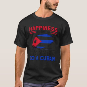 T-shirt Le Bonheur Marié À Un Drapeau Cubain Racines Cuba