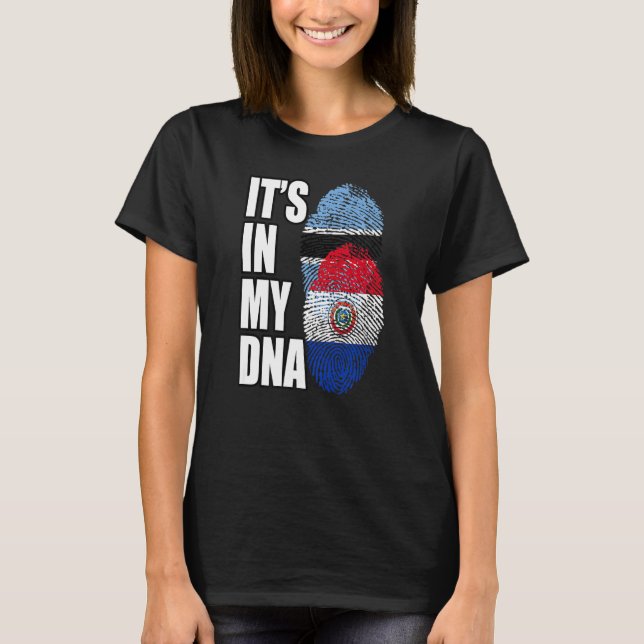 T-shirt Le Botswanan Et Le Paraguay Mélangent Le Drapeau D (Devant)