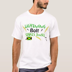 T-shirt le boulon de foudre d'usain heurte deux fois -