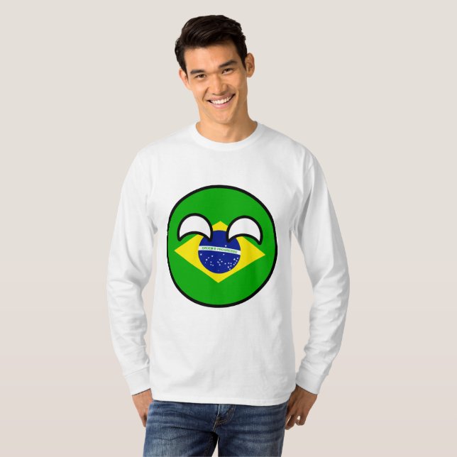 T-shirt Le Brésil Geeky tendant drôle Countryball (Devant entier)