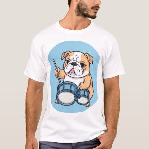 T-shirt Le Bulldog qui tambourine Rythmes et Bulldog Groov