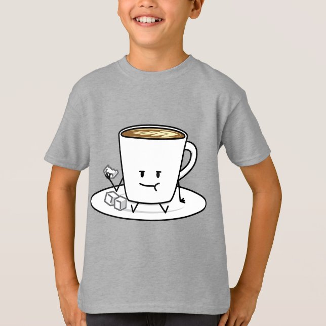T-shirt Le café de latte de tasse de café mangeant du (Devant)