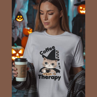 T-shirt Le café est ma thérapie drôle Halloween