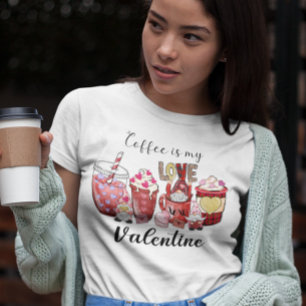 T-shirt Le café est mon coeur de Saint-Valentin