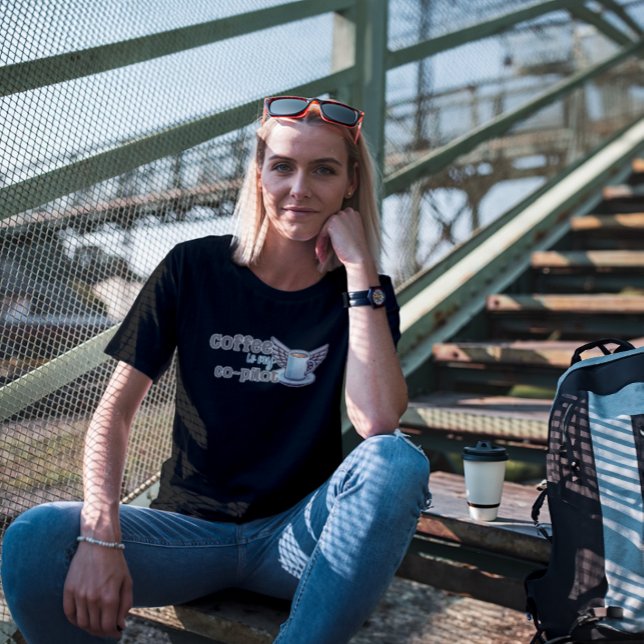 T-shirt Le café est mon copilote (Créateur téléchargé)