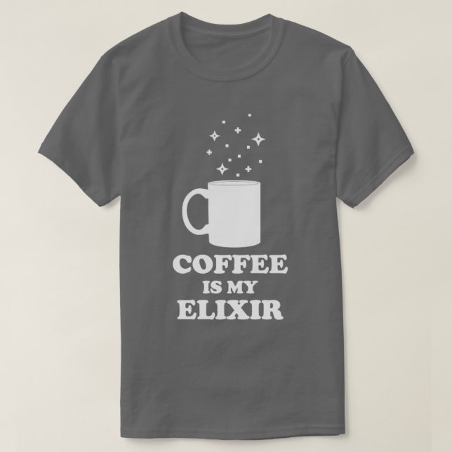 T-shirt Le café est mon Elixir White Edition (Design devant)
