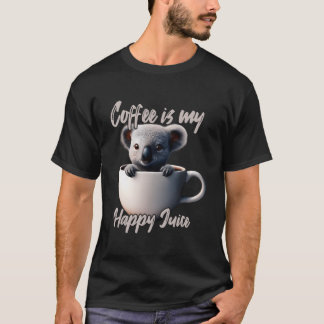 T-shirt Le café est mon jus heureux Koala