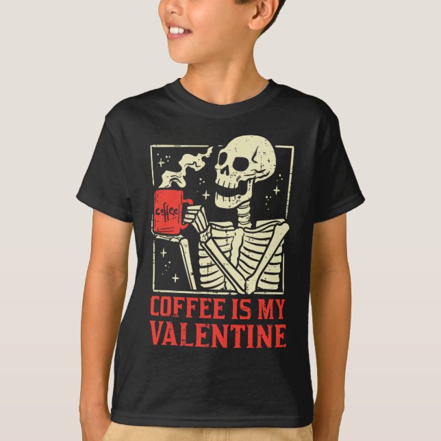 T-shirt Le Café Est Mon Valentin Drôle Valentin Femmes (Devant)