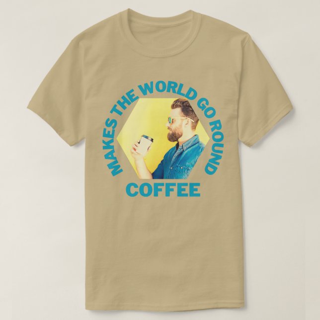 T-shirt Le café fait le tour du monde Hipster (Design devant)