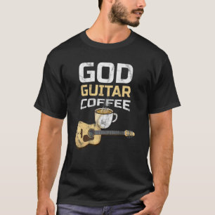 T-shirt Le Café Guitare De Dieu Et Le Café Guitariste Jésu