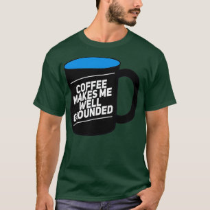 T-shirt Le café me rend bien broyé Mug noir et bleu