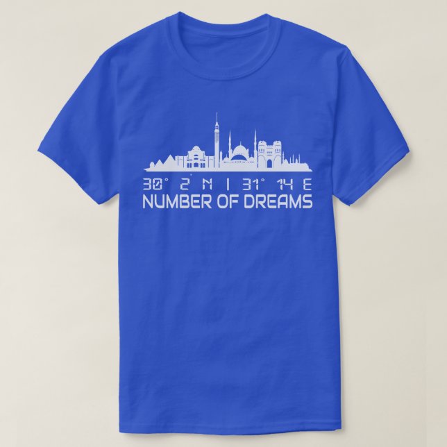 T-shirt Le Caire Skyline Gps Coordonnent L'Egypte (Design devant)