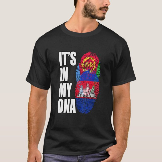 T-shirt Le Cambodge Et L'Erythrée Mélangent L'ADN Patrimoi (Devant)