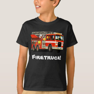 T-shirt Le camion de pompiers fait sur commande de