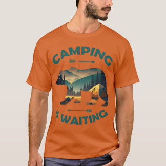 T-shirt Le camping attend ours drôle de campeur cadeau ext
