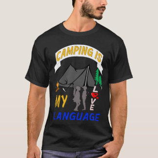T-shirt le camping est ma langue d'amour