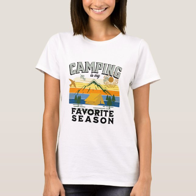 T-shirt Le camping est ma saison préférée (Devant)