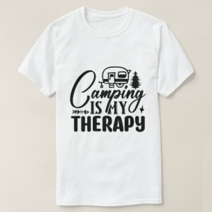 T-shirt Le Camping Est Ma Thérapie Drôle Aventure De Plein