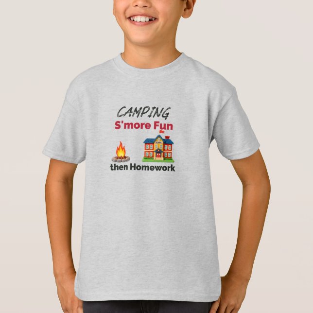 T-shirt Le Camping Est Plus Amusant Que La Maison (Devant)