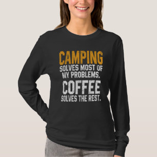 T-shirt Le camping résout mes problèmes Café Voyage Vaca