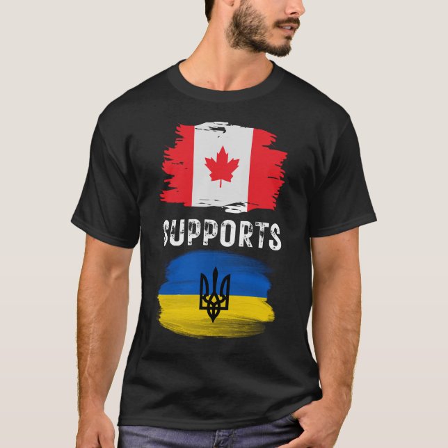T-shirt Le Canada appuie l'Ukraine, appuie l'Ukraine (Devant)