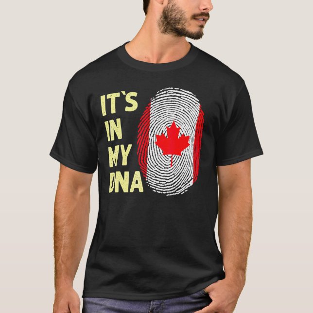 T-shirt Le Canada Dans Mon Adn Équipe Canadienne Du Drapea (Devant)