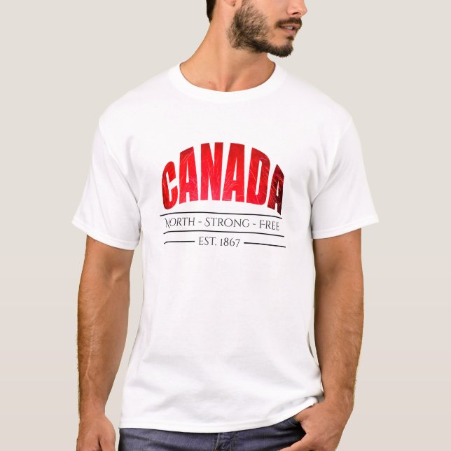 T-shirt Le Canada est.1867 libres forts du nord - (Devant)