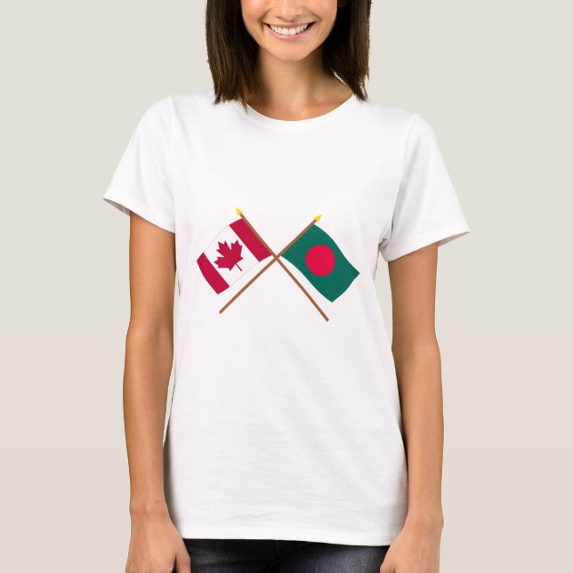 T-shirt Le Canada et les drapeaux croisés par Bangladesh (Devant)