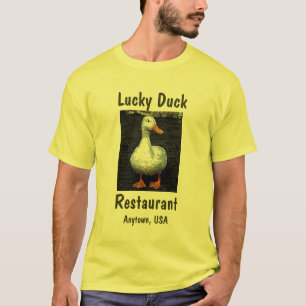 T-shirt Le canard chanceux, restaurant, ajoutent votre