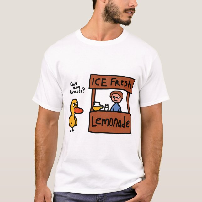 T-shirt Le Canard Chant A Des Raisins Drôle (Devant)