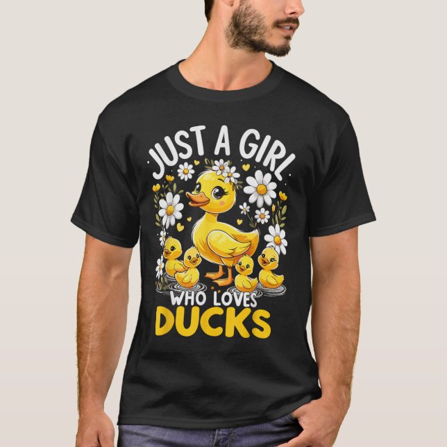T-shirt Le Canard Mignet Aime Juste Une Fille Qui Aime Les (Devant)